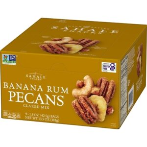 Sahale Banana Rum Pecans Glazed Mix 1.5oz 9ct